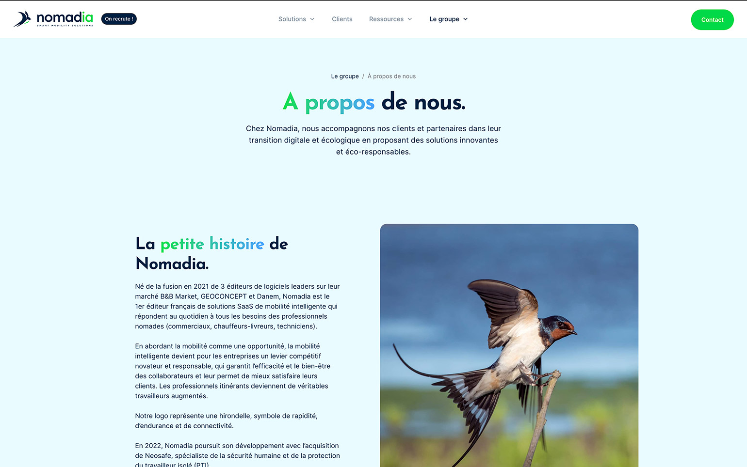 Nomadia Group - Page éditoriale